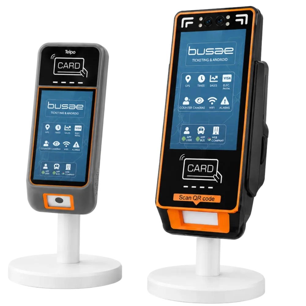 Validadores Android de Busae con lector NFC, código QR y pantalla táctil